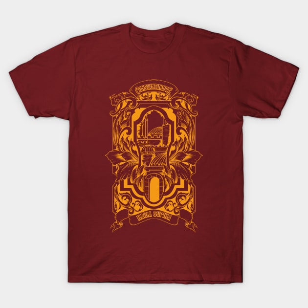 Gold Outline Constantinople T-Shirt by mazyoy